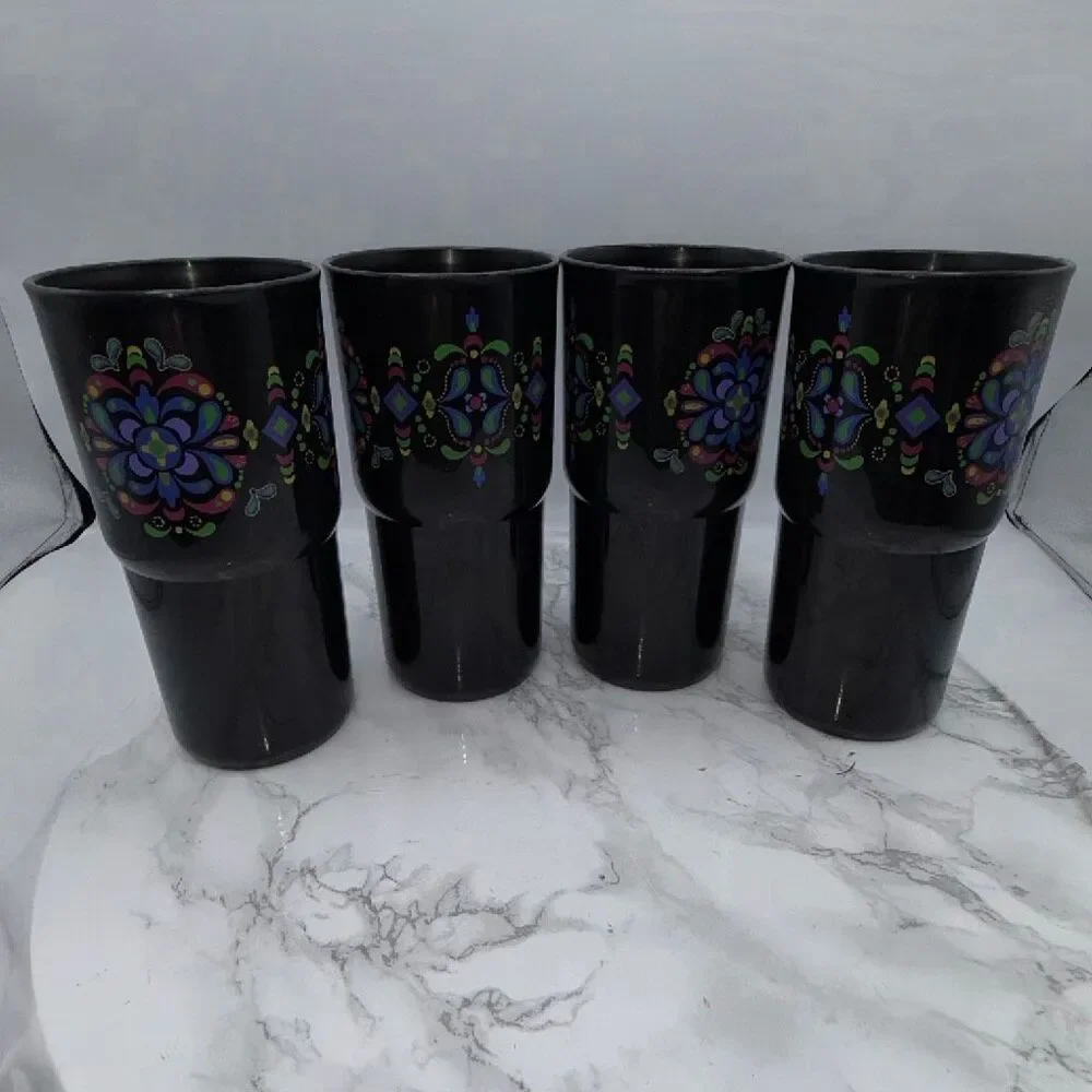 TUPPERWARE Black Kaliopi 18 oz Tumblers-Set of 4